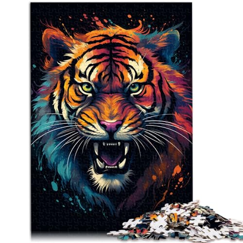 1000-teiliges Puzzle für Erwachsene, majestätisches Gemälde, Tiger-Puzzle, Lernspiele, Lernspiel für Geburtstag, Weihnachten, 19,7 x 29,5 Zoll von SYUNFEI