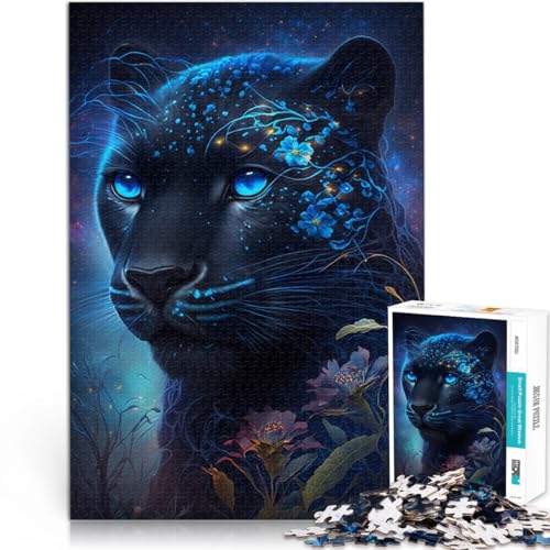 Puzzle für Erwachsene, 1000 Teile, Schwarzer Leopard und Blume, Heimdekoration, Puzzlespielzeug, stärkt die Liebe zwischen Paaren, 26x38cm Puzzle für Erwachsene, 1000 Teile, Schwarzer Leopard und Blume, Heimdekoration, Puzzlespielzeug, stärkt die Liebe zwischen Paaren, 26x38cm von SYUNFEI