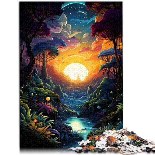Puzzle für Erwachsene mit 1000 Teilen, seltsamer farbenfroher Sonnenuntergang, Spielzeug, Lernspiele, Stressabbau, tolles, 38x52cm von SYUNFEI