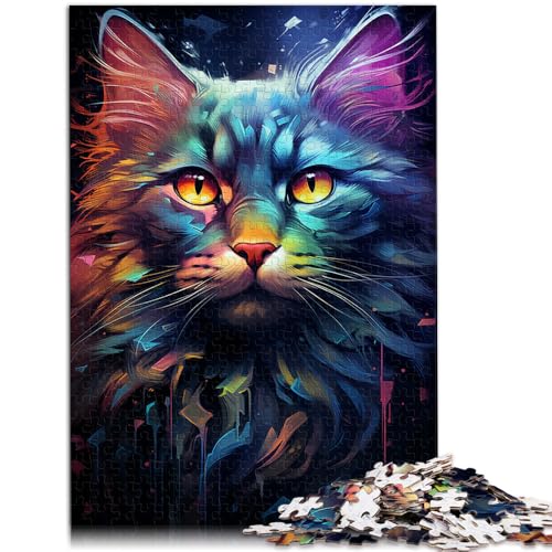 1000-teiliges Puzzle für Erwachsene, süße lila Katze, Lernspiel, Herausforderungsspielzeug, Lernspiel für Geburtstag, Weihnachten, 14,96 x 20,47 Zoll 1000-teiliges Puzzle für Erwachsene, süße lila Katze, Lernspiel, Herausforderungsspielzeug, Lernspiel für Geburtstag, Weihnachten, 14,96 x 20,47 Zoll von SYUNFEI