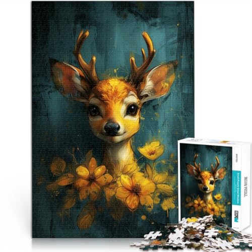 2000-teiliges Puzzle für Erwachsene, süßes kleines gelbes REH, anspruchsvolles, schwieriges Puzzle, 27,56 x 39,37 Zoll, Weihnachtspuzzle-Geschenke von SYUNFEI
