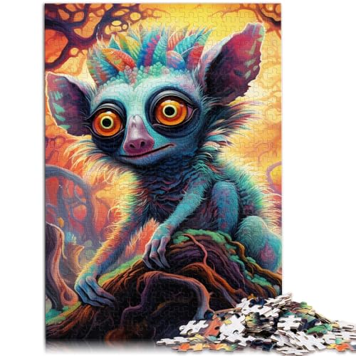 2000-teiliges Puzzle für Erwachsene, buntes süßes Lemurenspielzeug, Denkspiel, Lernspiel für Geburtstag, Weihnachten, 27,56 x 39,37 Zoll von SYUNFEI
