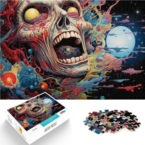 Puzzle für Erwachsene, verängstigtes Skelett, 1000 Teile, für Erwachsene und Kinder, 50 x 75 cm, Holzbrettpuzzle, geeignet für Erwachsene, Denkspiel Puzzle für Erwachsene, verängstigtes Skelett, 1000 Teile, für Erwachsene und Kinder, 50 x 75 cm, Holzbrettpuzzle, geeignet für Erwachsene, Denkspiel von SYUNFEI