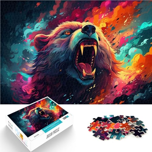 Puzzle für Erwachsene, 1000 Teile, wütender, gewalttätiger Bär, DIY-Puzzle-Spielzeug, Herausforderung für die Gehirnintelligenz, süchtig machendes Spielzeug,38x52cm, Puzzle für Erwachsene, 1000 Teile, wütender, gewalttätiger Bär, DIY-Puzzle-Spielzeug, Herausforderung für die Gehirnintelligenz, süchtig machendes Spielzeug,38x52cm, von SYUNFEI
