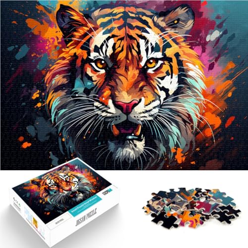 2000-teiliges Puzzle für Erwachsene, wütender Tiger, Quizspiel, 27,56 x 39,37 Zoll, Weihnachtspuzzle-Geschenke für Teenager ab 14 Jahren von SYUNFEI