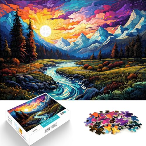 Puzzle für Erwachsene, 1000 Teile, Landschaftsfluss, als Geschenk für die ganze Familie, 50 x 75 cm, für Teenager ab 14 Jahren von SYUNFEI