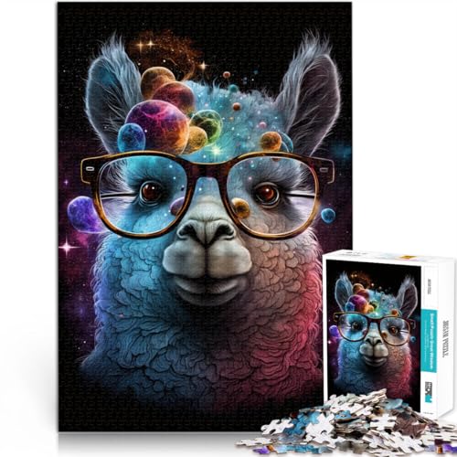 Puzzle für Erwachsene, 1000 Teile, Alpaka mit Brille, Lernpuzzle für die Heimdekoration, 50 x 75 cm, für Teenager ab 14 Jahren von SYUNFEI