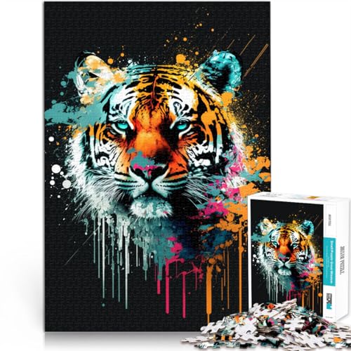 Puzzle für Erwachsene, 2000 Teile, Tigerkopf-Spielzeug, Denkspiel, Herausforderung für die Gehirnintelligenz, süchtig machendes Spielzeug, 27,56 x 39,37 Zoll, von SYUNFEI