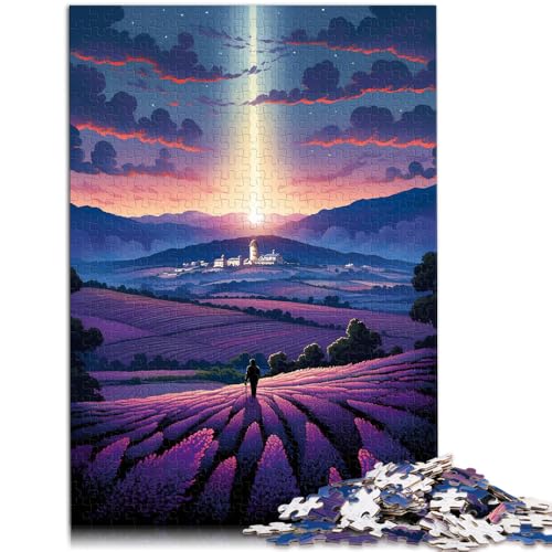 Puzzle für Erwachsene, 1000 Teile, Lavendelfelder, Provence, Frankreich, Puzzle für Lernspiele, Herausforderungsspielzeug, Gedächtnisverbesserung, 50 x 75 cm von SYUNFEI