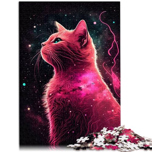 Puzzle für Erwachsene, 1000 Teile, Weltraumkatze, Nebel, Spielzeug, Denkspiel, Lernspiel für Geburtstag, Weihnachten, 26x38cm, für 14-Jährige von SYUNFEI