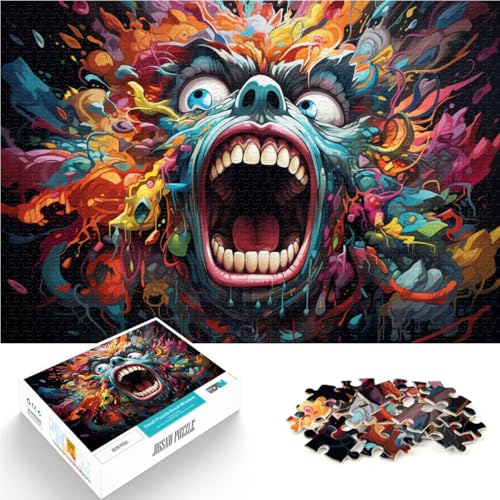 Puzzle für Erwachsene, 1000 Teile, buntes Teufelsspielzeug, Denkspiel, Herausforderung für die Gehirnintelligenz, süchtig machendes Spielzeug, 14,96 x 20,47 Zoll von SYUNFEI