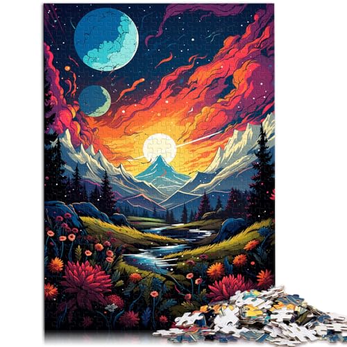 Puzzle für Erwachsene „Wildblumenfelder unter den Bergen“, Puzzle 2000 Teile, 27.56 in x39.37 in, Graukartenpuzzle, geeignet für Erwachsene, tolles von SYUNFEI