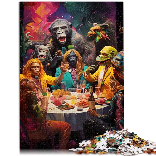 Puzzle 1000 Teile für Erwachsene, Tierparty, Heimdekoration, Puzzle, Wanddekoration, einzigartige Geburtstags, 50 x 75 cm von SYUNFEI