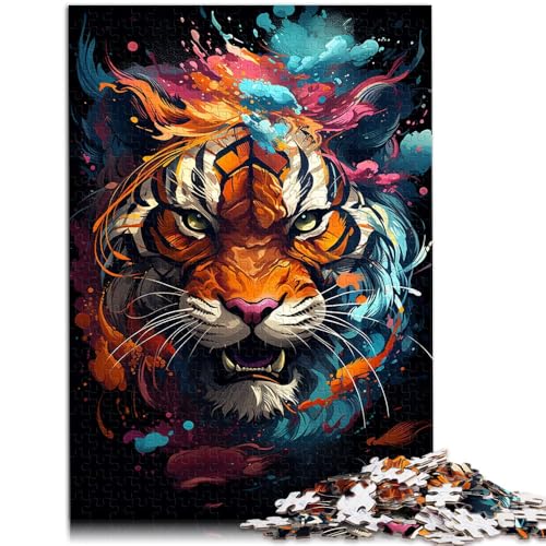 Puzzle für Erwachsene 1000 Teile Aquarellmalerei Tiger Anspruchsvolles Spiel Puzzles 10,27 Zoll x 14,96 Zoll Geeignet für Paare von SYUNFEI