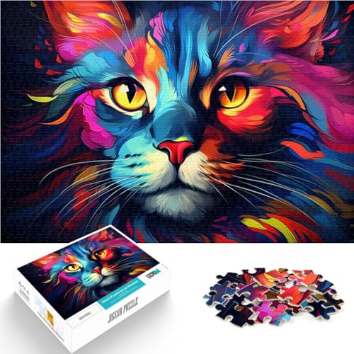 Puzzle für Erwachsene, 1000 Teile, Katze, Heimdekoration, Puzzle zum Stressabbau, Urlaub zu Hause, Zeit totschlagen, 14,96 x 20,47 Zoll von SYUNFEI