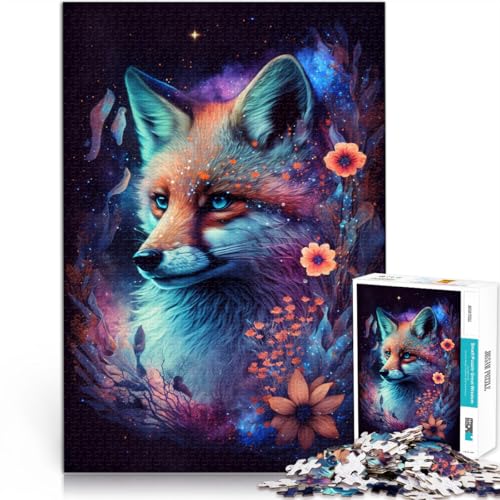 Puzzle 2000 Teile für Erwachsene, Fuchs und Blumen, Denkspiel mit vollständig ineinander greifenden, zufällig geformten Teilen, 70 x 100 cm, für Teenager ab 14 Jahren von SYUNFEI