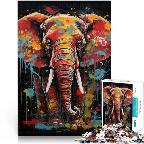 2000-teiliges Puzzle für Erwachsene, afrikanischer Elefant, Lernpuzzle, Lernspiel für Geburtstag, Weihnachten, 70 x 100 cm von SYUNFEI