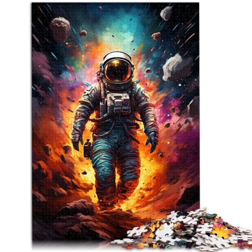 Puzzle für Erwachsene, 1000 Teile, Astronauten Spielen im Weltraum, Entspannungsspiele mit passendem Poster und Quizblatt, 26x38cm von SYUNFEI