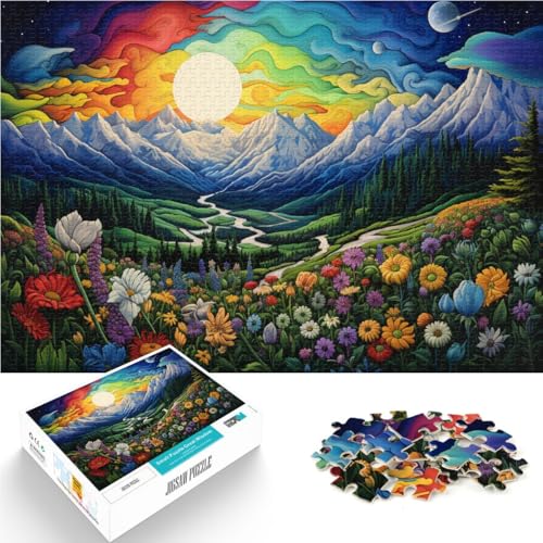 Puzzle für Erwachsene 1000 Teile Blumen und Berge Lernspiele Heimdekoration Puzzle EIN Kunstwerk 10,27 Zoll x 14,96 Zoll von SYUNFEI
