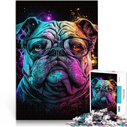 Puzzle für Erwachsene, 2000 Teile, Bulldogge mit Brille, Mustermontage, Lernspiel für Geburtstag, Weihnachten, 70 x 100 cm, für 14-Jährige Puzzle für Erwachsene, 2000 Teile, Bulldogge mit Brille, Mustermontage, Lernspiel für Geburtstag, Weihnachten, 70 x 100 cm, für 14-Jährige von SYUNFEI