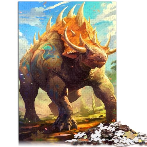 1000-teiliges Puzzle für Erwachsene, Dinosaurier, Triceratops, anspruchsvolles Spiel, Puzzle, Lernspiel für Geburtstag, Weihnachten, 26x38cm von SYUNFEI