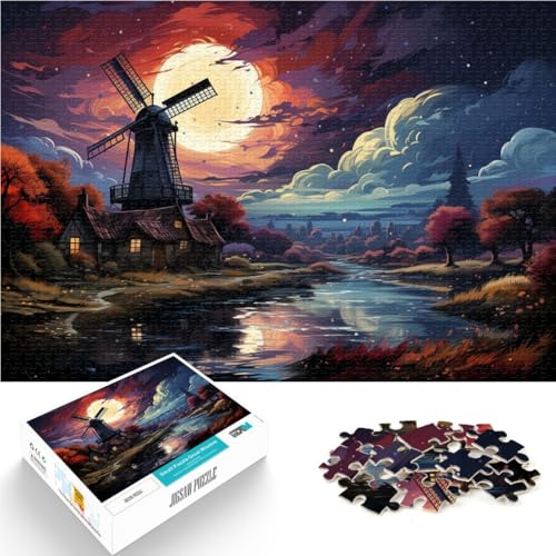 1000-teiliges Puzzle für Erwachsene, holländische Windmühle, Lernspiele für Zuhause, DIY-Spielzeug, tolle Geschenke und Spielzeuge,38x52cm, für Teenager ab 14 Jahren von SYUNFEI