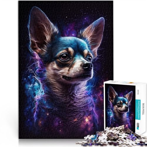 Puzzle 1000 Teile für Erwachsene, Galaxy Chihuahua-Cartoon-Puzzle, Lernspiel für Geburtstag, Weihnachten, 10,27 Zoll x 14,96 Zoll von SYUNFEI