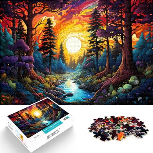 Puzzle für Erwachsene, 1000 Teile, Sonnenuntergangslandschaft, Heimdekoration, Puzzle, Spielzeug, Weihnachts- und Geburtstagsgeschenk, 14,96 x 20,47 Zoll, von SYUNFEI
