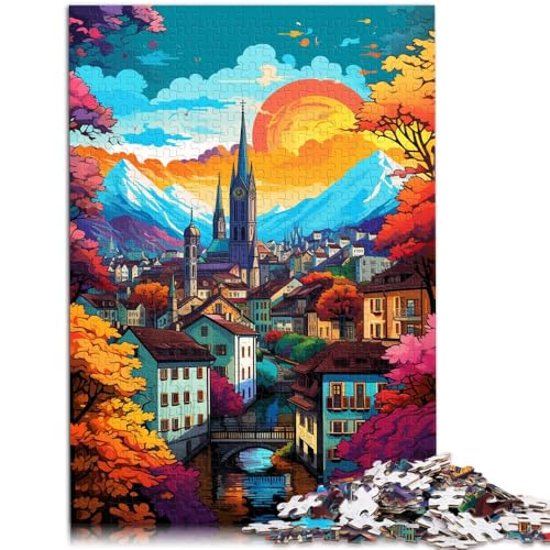 Puzzle für Erwachsene 1000 Teile Züricher Altstadt Puzzle für Lernspiel Herausforderungsspielzeug 14,96 Zoll x 20,47 Zoll Weihnachtspuzzlegeschenke von SYUNFEI