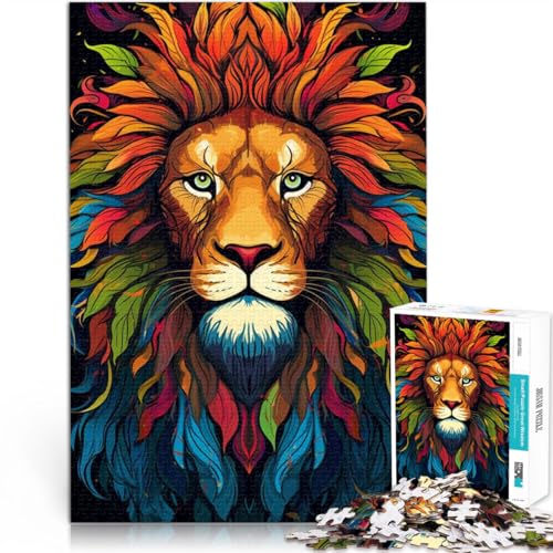 Puzzle für Erwachsene, 1000 Teile, Graffiti-Löwe, Denkspiel mit vollständig ineinander greifenden, zufällig geformten Teilen, 10,27 Zoll x 14,96 Zoll von SYUNFEI