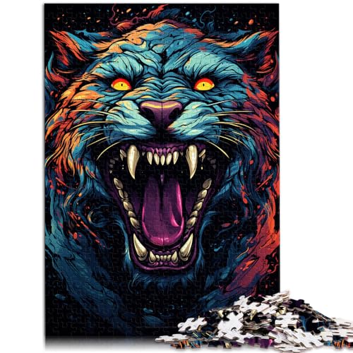 Puzzle für Erwachsene mit 1000 Teilen, farbenfrohes Dschungeltier, Spielzeug, Denkspiel mit passendem Poster und Quizblatt, 26x38cm Puzzle für Erwachsene mit 1000 Teilen, farbenfrohes Dschungeltier, Spielzeug, Denkspiel mit passendem Poster und Quizblatt, 26x38cm von SYUNFEI