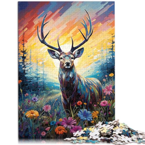 Puzzle für Erwachsene mit 1000 Teilen, Malen, Farbiger Hirsch, Denkspiel, Stressabbau, schwierige Herausforderung, 26x38cm, für Teenager ab 14 Jahren Puzzle für Erwachsene mit 1000 Teilen, Malen, Farbiger Hirsch, Denkspiel, Stressabbau, schwierige Herausforderung, 26x38cm, für Teenager ab 14 Jahren von SYUNFEI