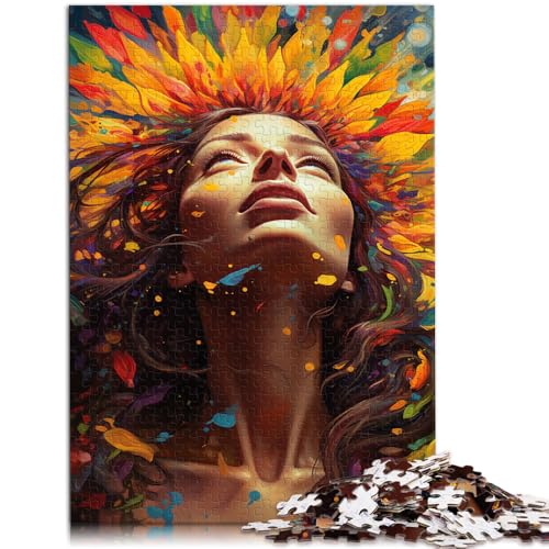 Puzzle für Erwachsene mit 1000 Teilen, farbiges Sonnenblumenmädchen, Denksportaufgabe, ganze Familie, 50 x 75 cm Puzzle für Erwachsene mit 1000 Teilen, farbiges Sonnenblumenmädchen, Denksportaufgabe, ganze Familie, 50 x 75 cm von SYUNFEI