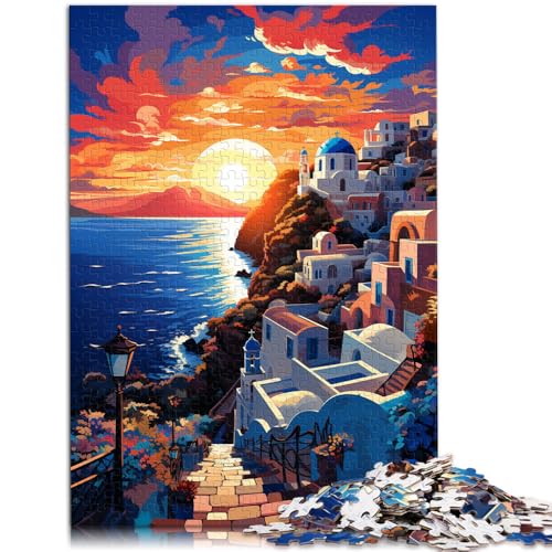 1000-teiliges Puzzle für Erwachsene. Das Puzzlespiel „Griechische Insel Santorin“ eignet ganze Familie. 19,7 x 29,5 Zoll von SYUNFEI