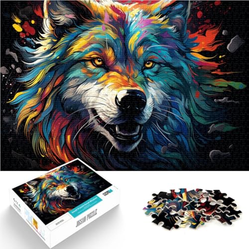 Puzzle für Erwachsene mit 1000 Teilen, fantastisches, farbenfrohes Wolf-Denkspiel für 19,7 x 29,5 Zoll, einzigartige Geburtstags Puzzle für Erwachsene mit 1000 Teilen, fantastisches, farbenfrohes Wolf-Denkspiel für 19,7 x 29,5 Zoll, einzigartige Geburtstags von SYUNFEI