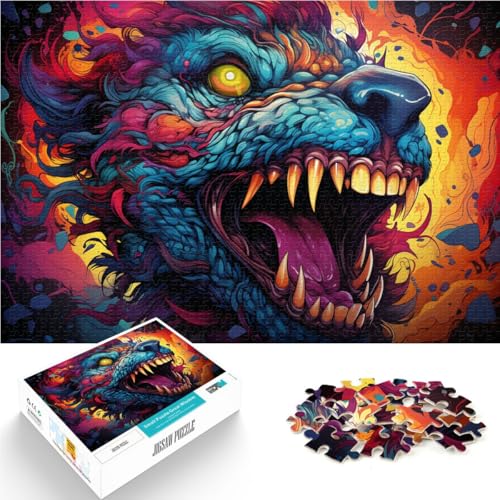 Puzzle für Erwachsene, 1000 Teile, wildes, buntes Monster, Denkspiel, Lernspiel für Geburtstag, Weihnachten, 26x38cm von SYUNFEI