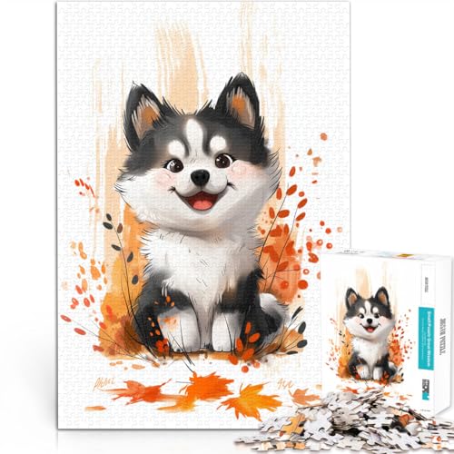 1000-teiliges Puzzle für Erwachsene, süßes Husky-Puzzle für Lernspiele, herausforderndes Spielzeug, tolle Geschenke und Spielzeuge, 50 x 75 cm, für 14-Jährige von SYUNFEI