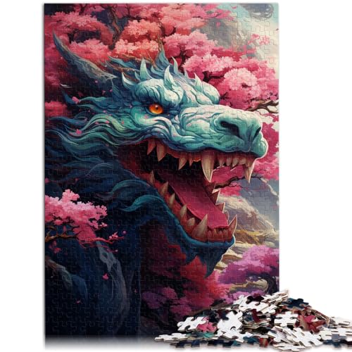 Puzzle für Erwachsene mit Drachen und Kirschblüten, Japanisches Puzzle, 1000 Teile für Erwachsene und Kinder, 50 x 75 cm, Holzbrettpuzzle, Denkspiel Puzzle für Erwachsene mit Drachen und Kirschblüten, Japanisches Puzzle, 1000 Teile für Erwachsene und Kinder, 50 x 75 cm, Holzbrettpuzzle, Denkspiel von SYUNFEI