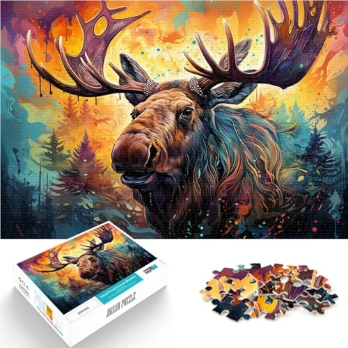 Puzzle 1000 Teile für Erwachsene, Tier-Elch-Lernspielzeug, Lernspiel für Geburtstag, Weihnachten, 50 x 75 cm, für 14-Jährige Puzzle 1000 Teile für Erwachsene, Tier-Elch-Lernspielzeug, Lernspiel für Geburtstag, Weihnachten, 50 x 75 cm, für 14-Jährige von SYUNFEI