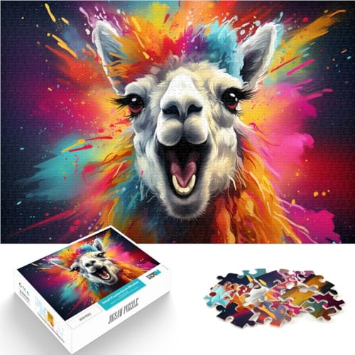 Puzzle für Erwachsene, 1000 Teile eines Tierpuzzles mit Alpaka-Motiv, Familienaktivitätspuzzle, 50 x 75 cm, für Teenager ab 14 Jahren von SYUNFEI