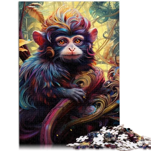 1000-teiliges Puzzle für Erwachsene, Psychedelischer AFFE, DIY-Puzzle-Spielzeug, Herausforderung der Gehirnintelligenz, süchtig machendes Spielzeug,38x52cm, von SYUNFEI