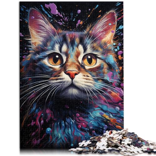1000-teiliges Puzzle für Erwachsene, Aquarellmalerei, Katze, Lernspielzeug, 38x52cm, für Teenager ab 14 Jahren 1000-teiliges Puzzle für Erwachsene, Aquarellmalerei, Katze, Lernspielzeug, 38x52cm, für Teenager ab 14 Jahren von SYUNFEI