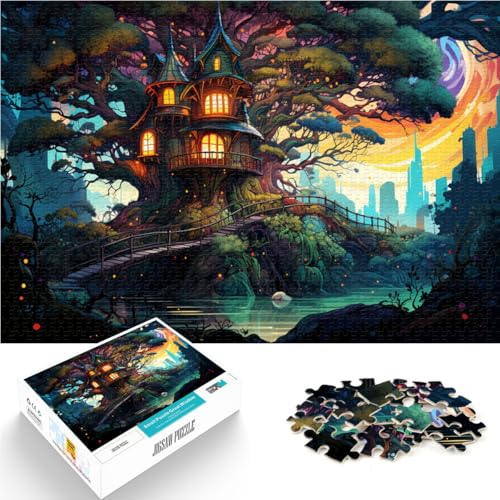 Puzzle für Erwachsene und Kinder, Baumhaus im Wald, 1000 Teile, Puzzle, 50 x 75 cm, Holzbrettpuzzle, Lernspiel für Erwachsene und Kinder Puzzle für Erwachsene und Kinder, Baumhaus im Wald, 1000 Teile, Puzzle, 50 x 75 cm, Holzbrettpuzzle, Lernspiel für Erwachsene und Kinder von SYUNFEI