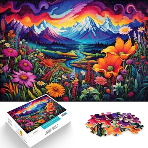 Puzzle 1000 Teile für Erwachsene, Blumen und Berge, Puzzle-Wanddekoration, Geschenk zum Geburtstag,38x52cm, für Teenager ab 14 Jahren Puzzle 1000 Teile für Erwachsene, Blumen und Berge, Puzzle-Wanddekoration, Geschenk zum Geburtstag,38x52cm, für Teenager ab 14 Jahren von SYUNFEI