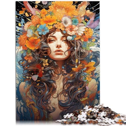Puzzle für Erwachsene, 1000 Teile, Blumenmädchen, DIY-Puzzle-Spielzeug. Helfen Sie dem Gehirn, süchtig machendes Spielzeug zu trainieren und Geduld zu fördern. 19,7 x 29,5 Zoll von SYUNFEI