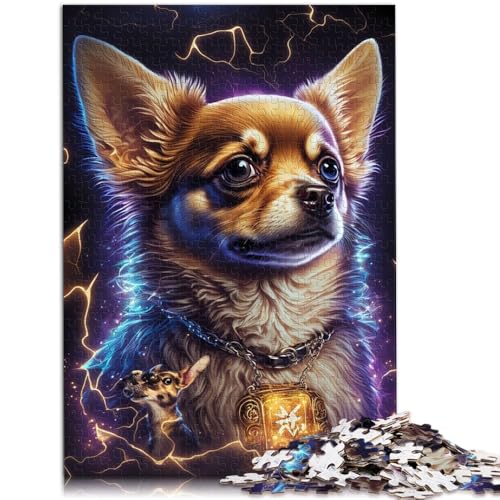 Puzzle für Erwachsene, 2000 Teile, Chihuahua-Hund, Präzisionsschnitt, Weihnachtswunschliste mit Weihnachtsmann, 70 x 100 cm, für Teenager ab 14 Jahren von SYUNFEI