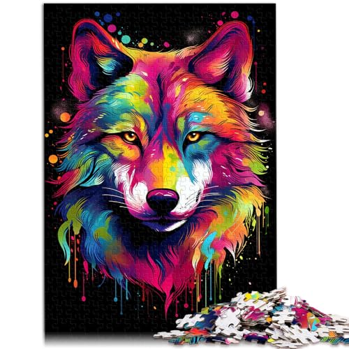1000-teiliges Puzzle für Erwachsene, farbenfroher Gekritzelwolf, anspruchsvolles Spielspielzeug, tolles, 50 x 75 cm, von SYUNFEI