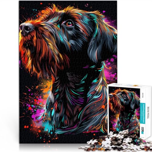 Puzzle für Erwachsene, 1000 Teile, Drahthaariger Vorstehhund, Quizspiel, einzigartige Heimdekoration und Geschenke, 14,96 x 20,47 Zoll, für 14-Jährige von SYUNFEI
