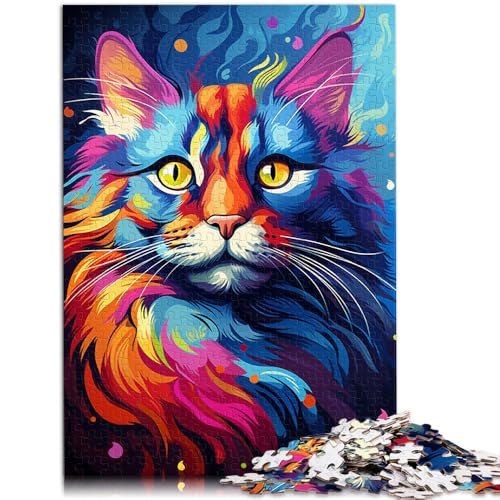 Puzzle für Erwachsene, 1000 Teile, Fantasiezeichnung Einer Katze, zum Stressabbau, mit passendem Poster und Quizblatt,38x52cm, für Teenager ab 14 Jahren von SYUNFEI