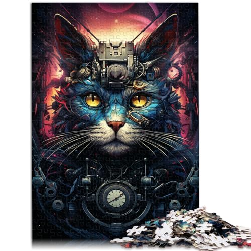 Puzzle für Erwachsene, 1000 Teile, farbenfrohe Fantasiekatze, präzise geschnittenes Puzzle, tolles, 26x38cm, für Teenager ab 14 Jahren von SYUNFEI